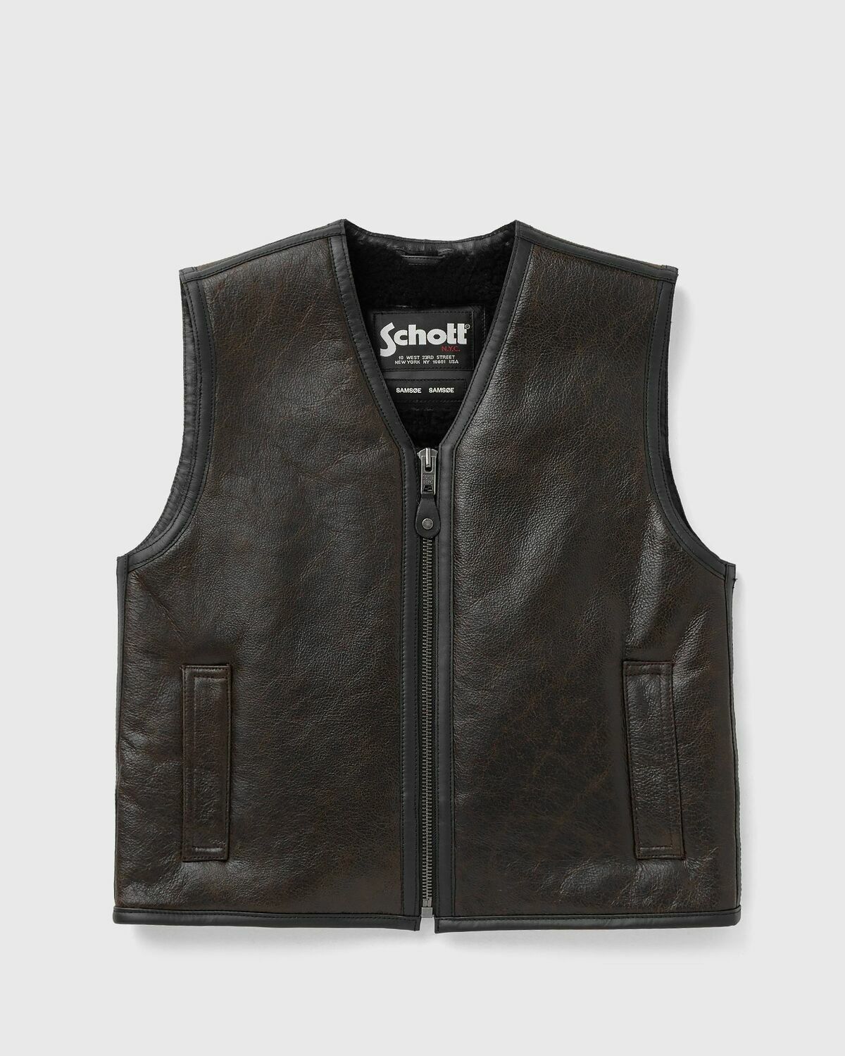 Samsøe & Samsøe X Schott SAFREYA VEST Brown Women