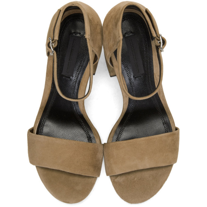 Alexander Wang Tan Suede Abby Sandals Alexander Wang