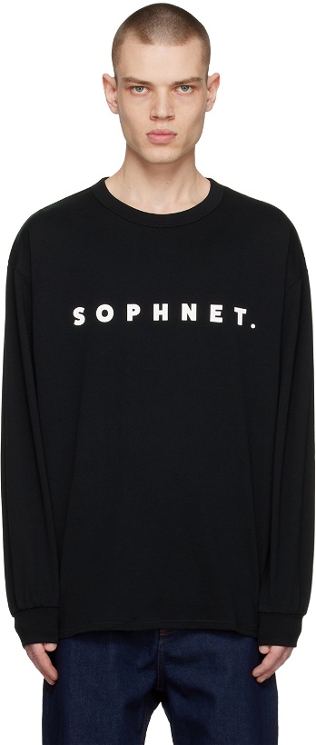 Photo: SOPHNET. Black Printed Long Sleeve T-Shirt