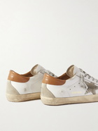 Golden Goose - Superstar Distressed Leather and Suede Sneakers - White