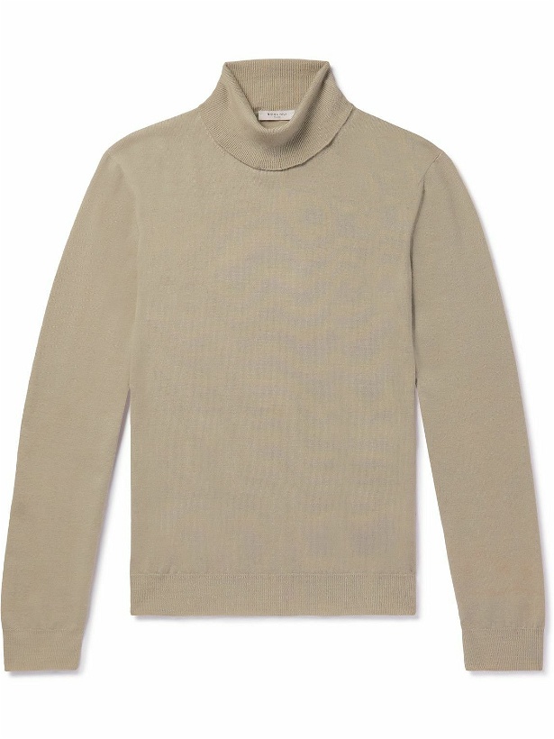 Photo: Boglioli - Slim-Fit Garment-Dyed Wool Rollneck Sweater - Neutrals