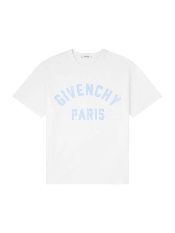 Photo: Givenchy - Logo-Embroidered Cotton-Jersey T-Shirt - White