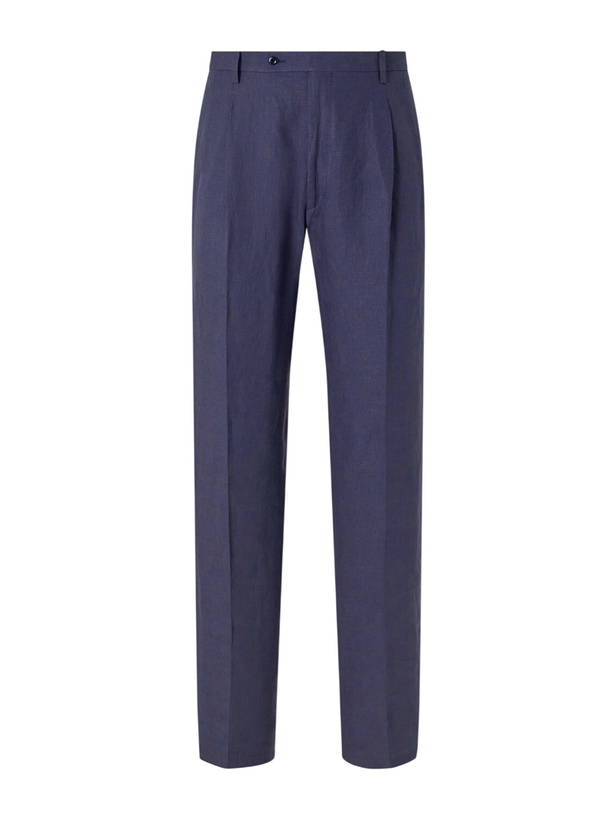 Photo: Rubinacci - Ciro Straight-Leg Linen Suit Trousers - Blue