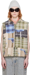 Acne Studios Green Print Hooded Vest