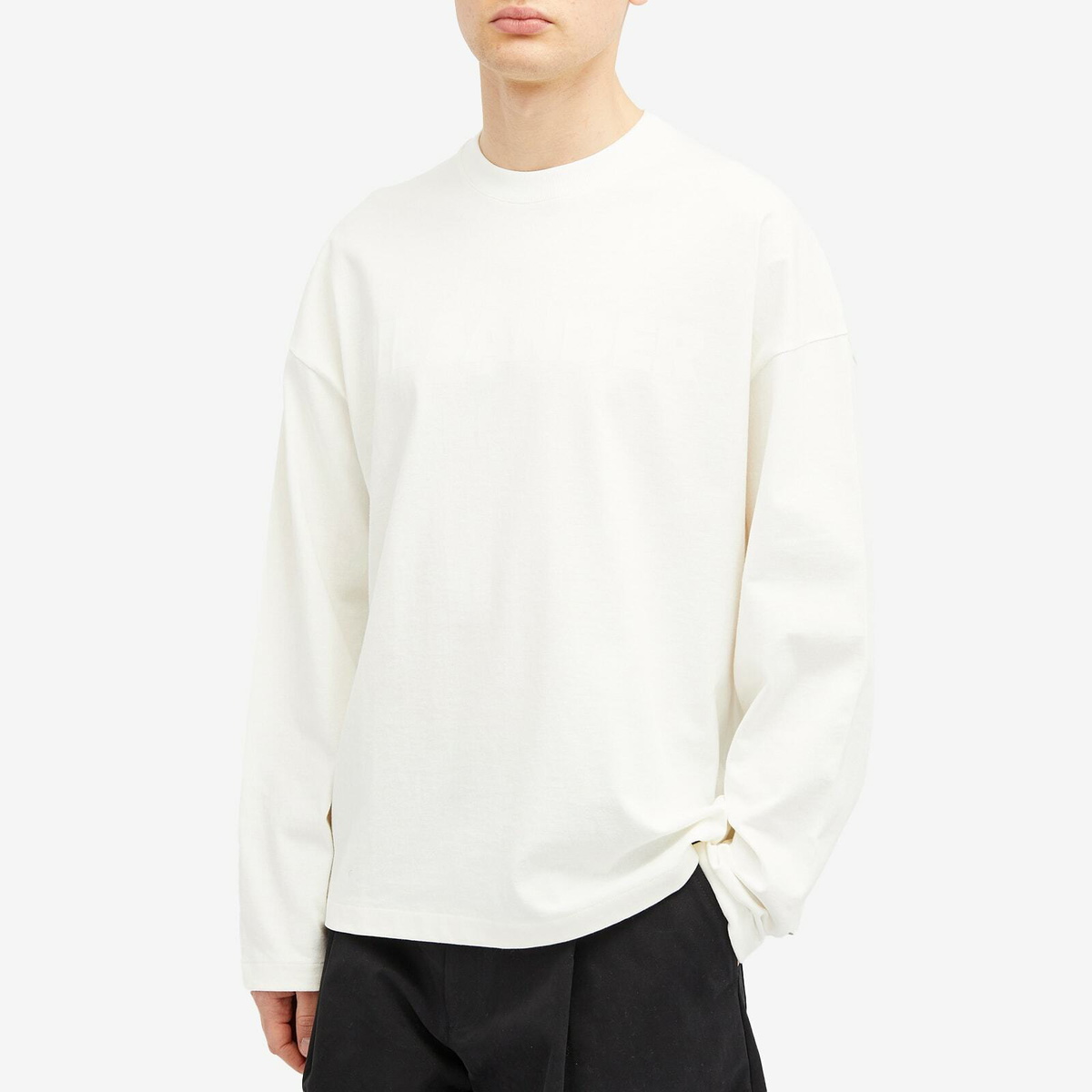 Jil Sander Men's Tonal Logo T-Shirt in Porcelain Jil Sander