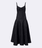Jacquemus Pina de-Nîmes gathered denim midi dress