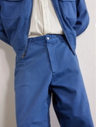 A.PRESSE - Straight-Leg Cotton-Twill Trousers - Blue