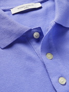 Maison Kitsuné - Logo-Appliquéd Cotton-Piqué Polo Shirt - Blue