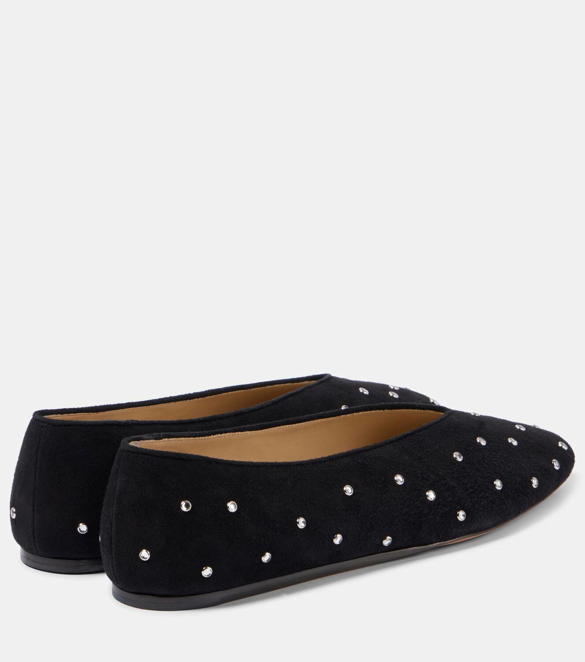 Le Monde Béryl Regency crystal-embellished suede mules