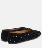 Le Monde Béryl Regency crystal-embellished suede mules