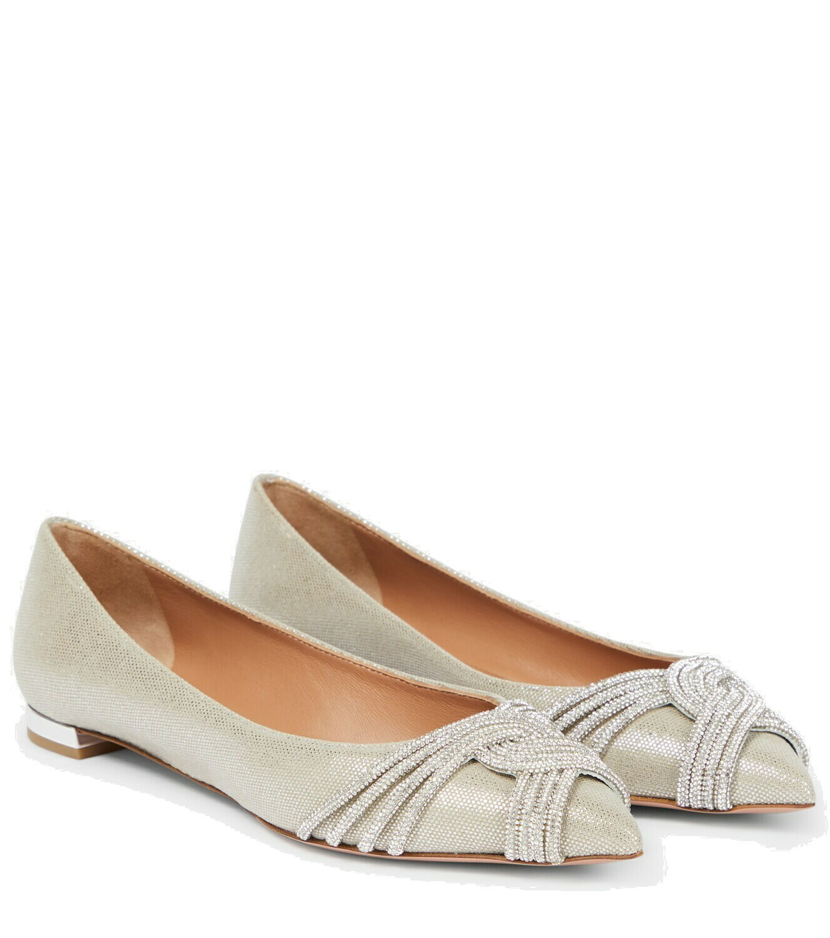 Aquazzura Gatsby embellished satin ballet flats Aquazzura