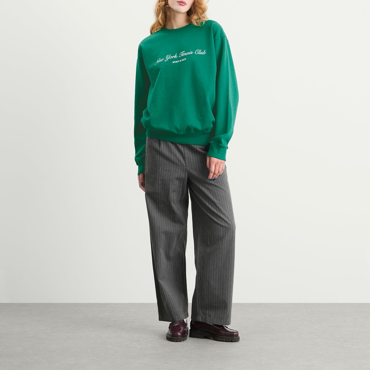 Sporty & Rich Women's NY Tennis Club Crew Sweatshirt in Alpine