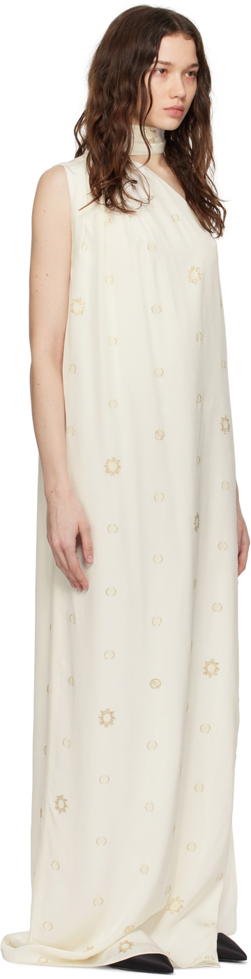 Stella McCartney Off-White One-Shoulder Scarf Maxi Dress