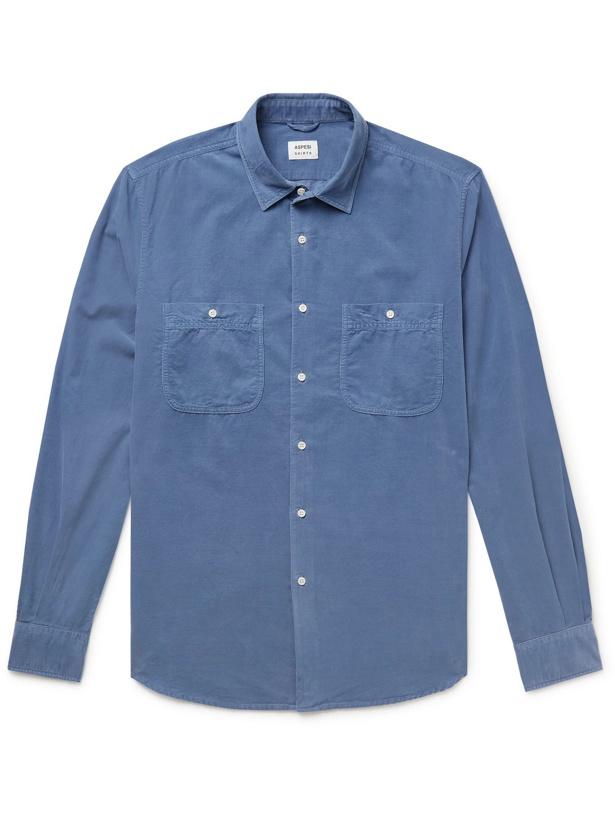 Photo: Aspesi - Cotton-Corduroy Shirt - Blue