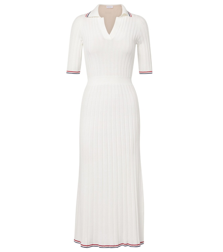 Photo: Brunello Cucinelli Ribbed-knit cotton midi dress