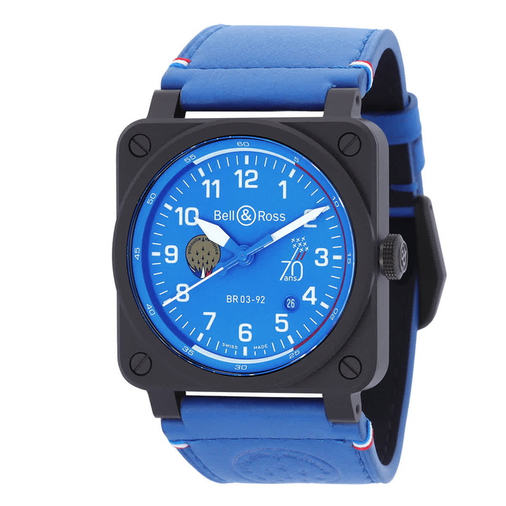 Photo: Bell and Ross Patrouille de France ''70th Anniversary'' Instruments Automatic Blue Dial Mens Watch BR0392-PAF7-CE/SCA