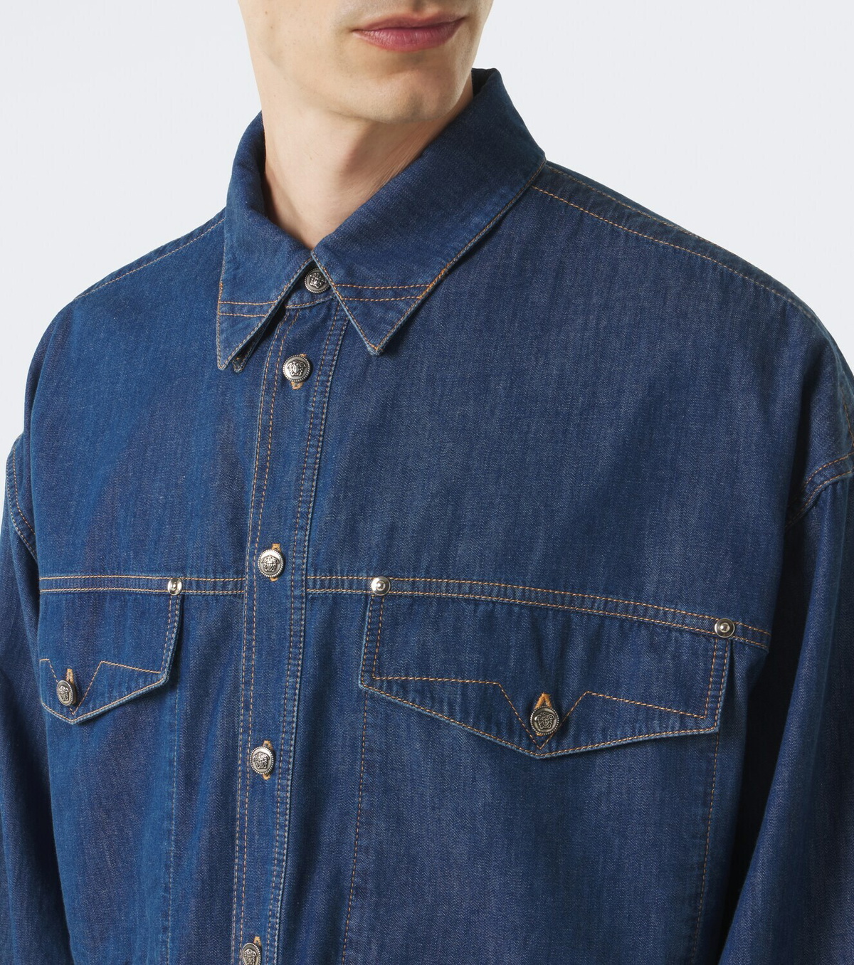 Versace Medusa denim overshirt