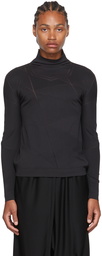 132 5. ISSEY MIYAKE Black Cut-Out Turtleneck