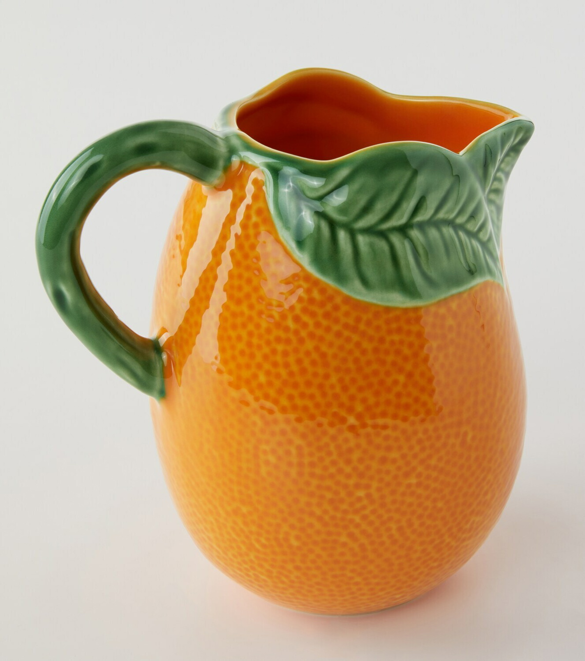 Bordallo Pinheiro Orange earthenware jug