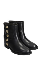 Via Roma 15 Ankle Boots Inside Wedge In Black Leather