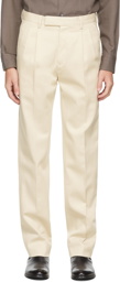 Ermenegildo Zegna Beige Cotton Twill Trousers