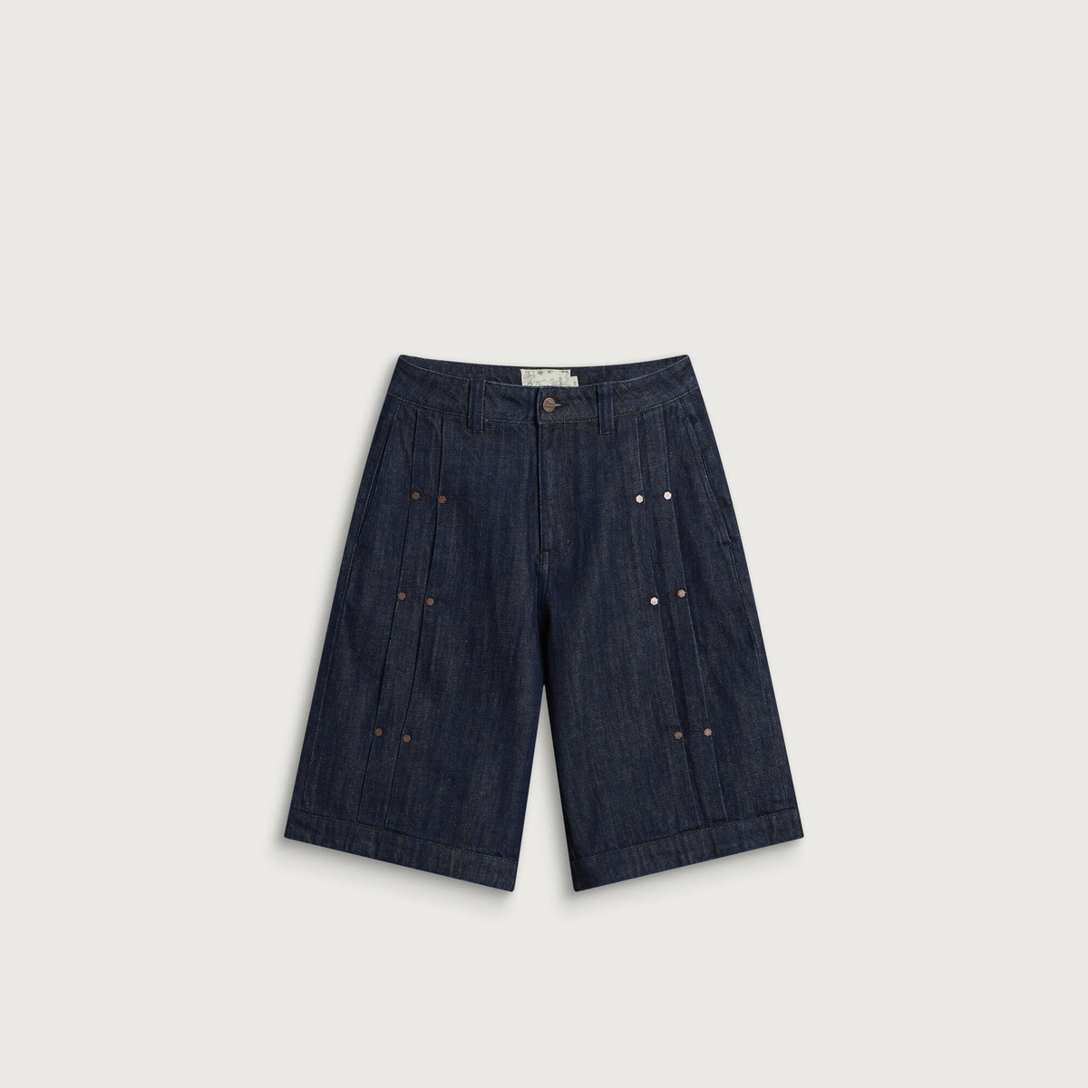 Dime Women's Pleated Baggy Denim Short in Indigo