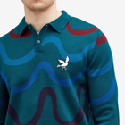 By Parra Men's Colored Soundwave Knitted Polo in Green