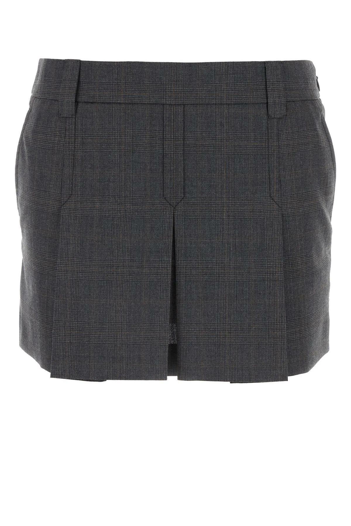 Miu Miu Wool Mini Skirt Miu Miu
