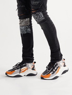 AMIRI - Bone Runner Leather and Nubuck-Trimmed Mesh Sneakers - Orange