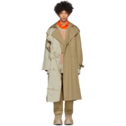 Feng Chen Wang Beige Double-Layer Modified Trench Coat