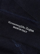 ERMENEGILDO ZEGNA - Stretch Cotton-Blend Socks - Blue