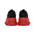 Balenciaga Black and Red Triple S Sneakers