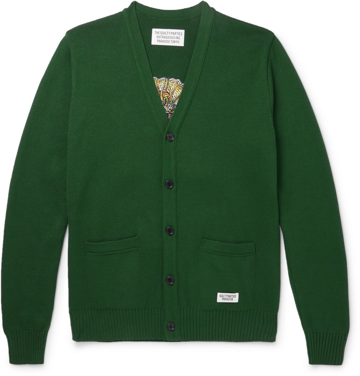 Wacko Maria - Tim Lehi Embroidered Cotton-Blend Cardigan - Green