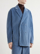 Casey Casey - Double-Breasted Cotton-Corduroy Blazer - Blue