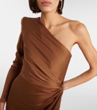 Alex Perry One-shoulder satin gown