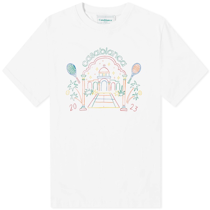 Photo: Casablanca Men's Rainbow Crayon Temple T-Shirt in White