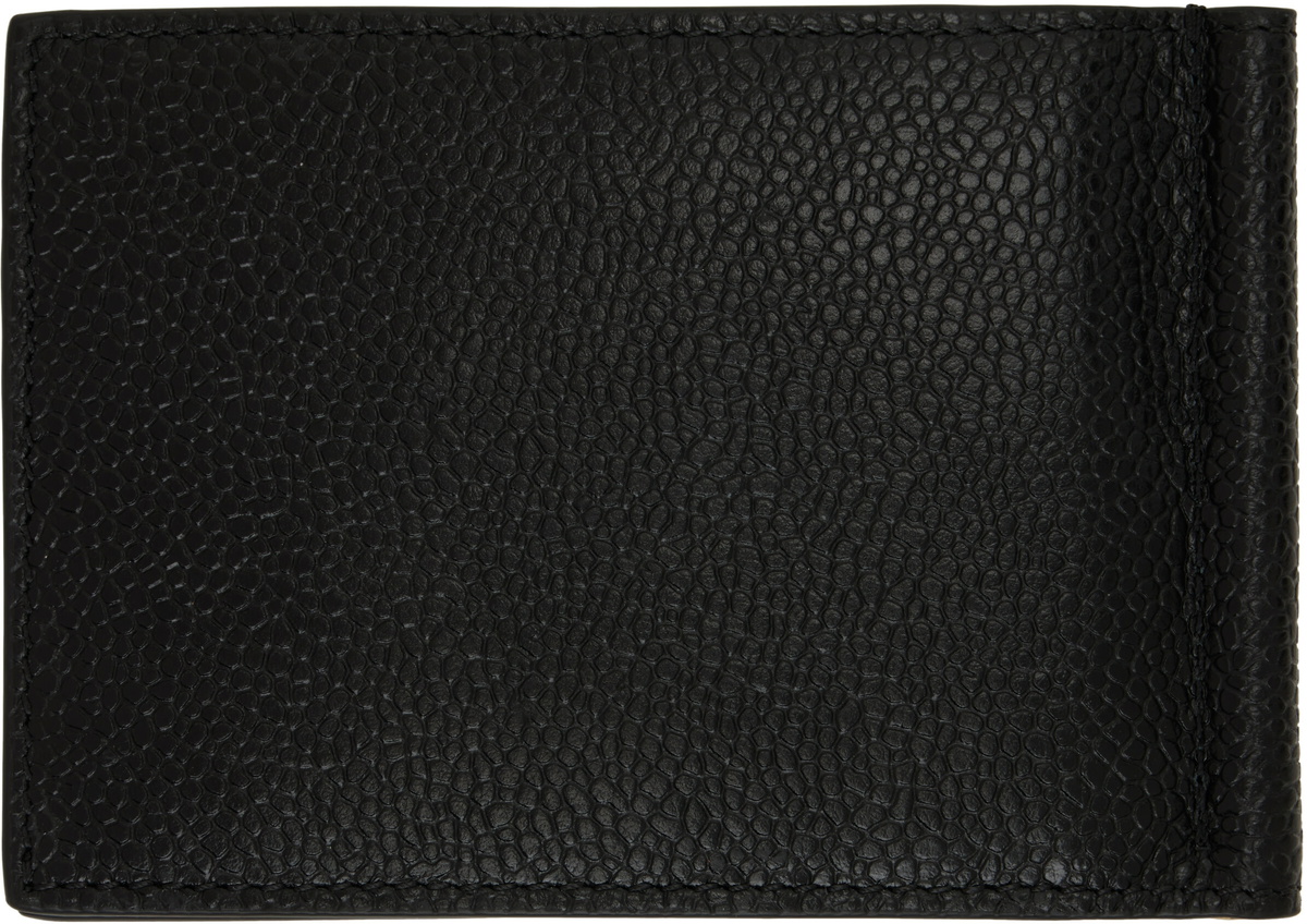 Thom Browne Black Pebble Grain Money Clip Wallet