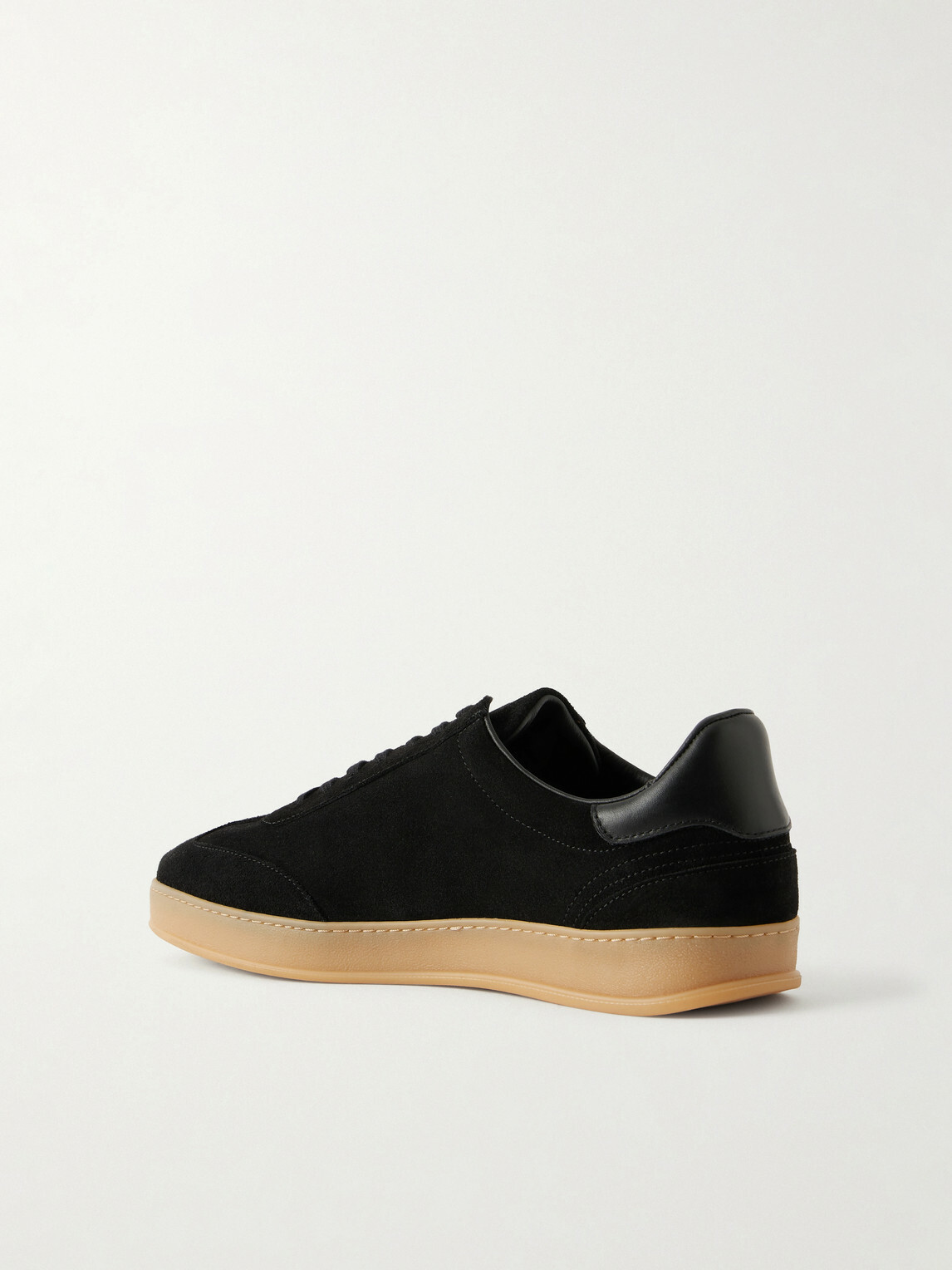 Mr P. - Leather-Trimmed Suede Sneakers - Black