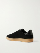 Mr P. - Leather-Trimmed Suede Sneakers - Black