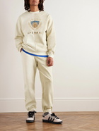 DIME - Split Crest Logo-Embroidered Two-Tone Cotton-Jersey Sweatpants - Neutrals