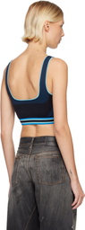 Casablanca Black & Blue Seamless Sport Bra