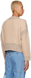 Eckhaus Latta Beige Poet Zip Cardigan