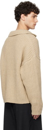 COMMAS Beige Fisherman Rib Cardigan