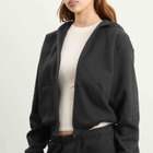SKIMS Women's Cotton Fleece Classic Zip Up Hoodie in Onyx