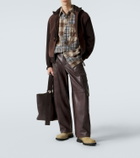 Loewe Paneled suede zip-up hoodie