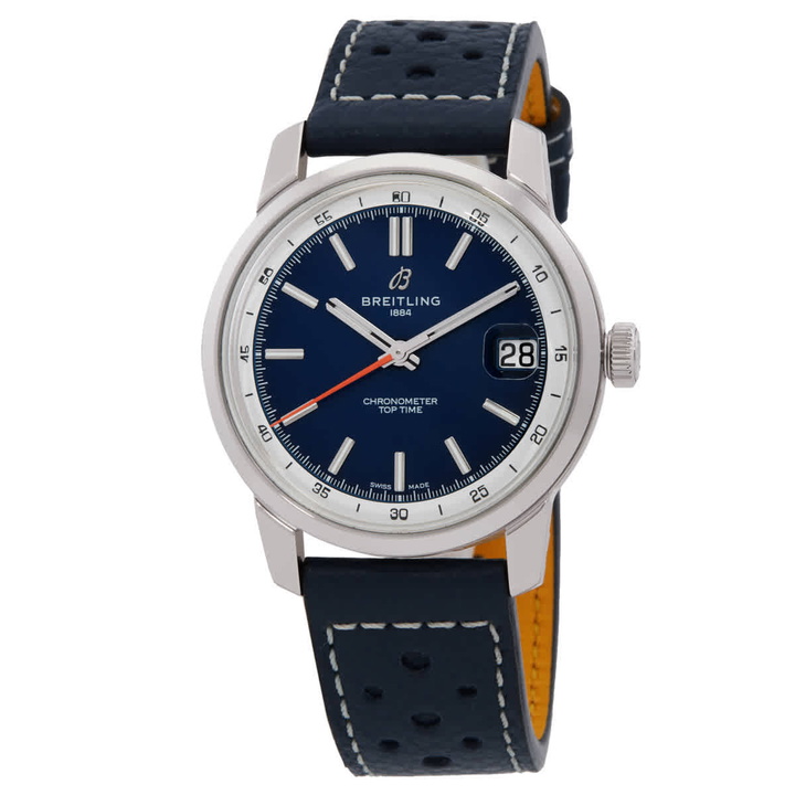 Photo: Breitling Top Time B31 Hand Wind Chronometer Blue Dial Mens Watch AB3113A71C1X1