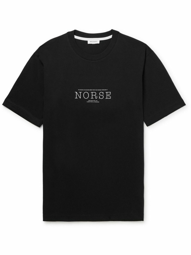 Photo: Norse Projects - Johannes Logo-Print Cotton-Jersey T-Shirt - Black
