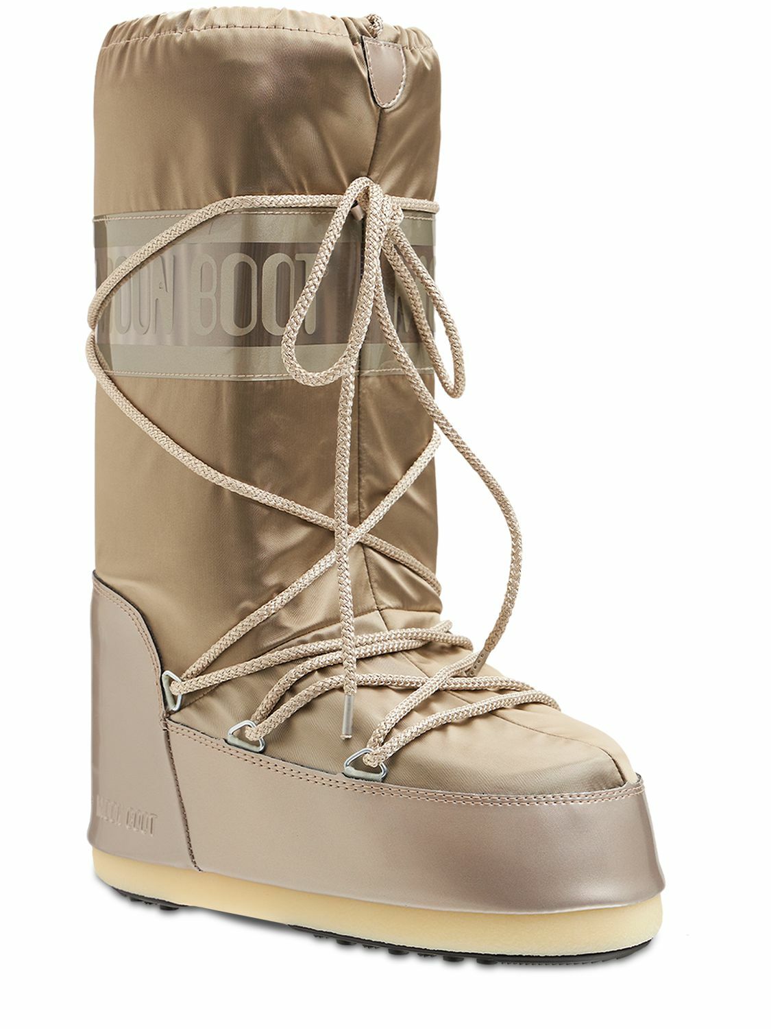 MOON BOOT Icon Glance - 光沢サテン仕上げ ICON GLANCE BLACK SATIN BOOTS | Moon Boot®