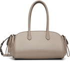Marni Taupe Leather Tulipea Small Top-Handle Bag