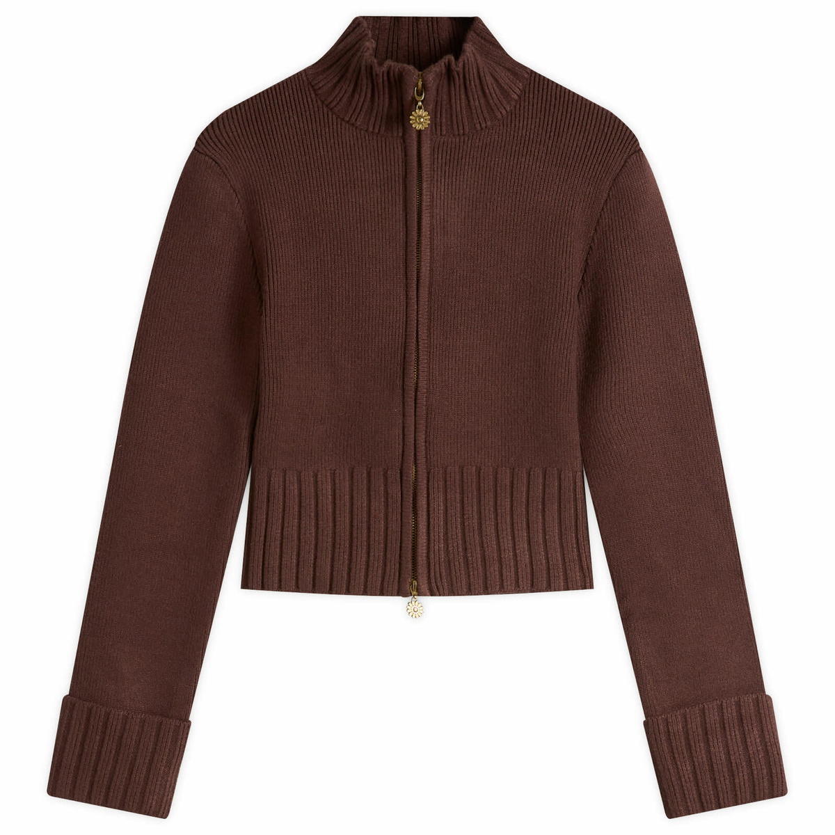 House Of Sunny Women's Chunky Rib Peggy Cardigan in Rosewood Brown